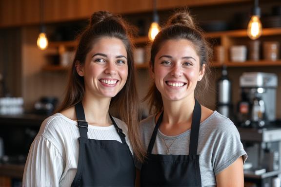 Die Gründer des Café Étoile hinter der Theke